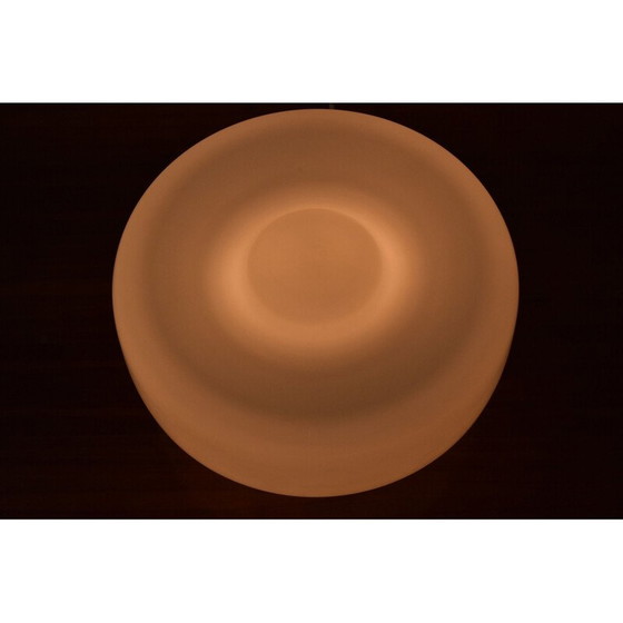 Image 1 of Mid-century milk glass and metal wall lamp, Czechoslovakia 1970s