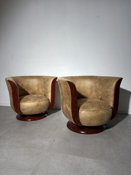 Image 1 of Art Deco Tulip Lounge Chair “Hotel Le Malandre”