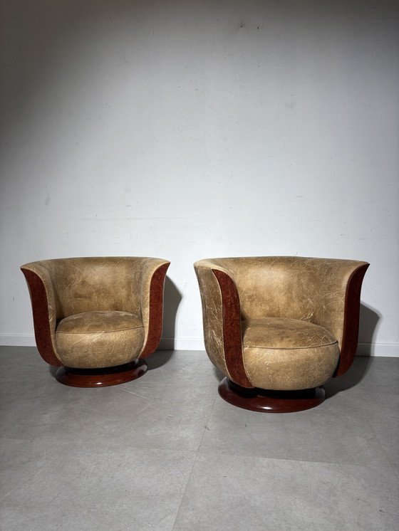 Image 1 of Art Deco Tulip Lounge Chair “Hotel Le Malandre”