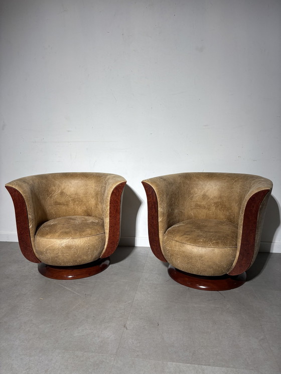 Image 1 of Art Deco Tulip Lounge Chair “Hotel Le Malandre”