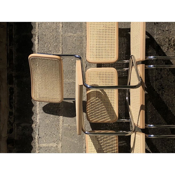 Image 1 of Set of 4 vintage b32 cesca beechwood chairs by Marcel Breuer, Italy