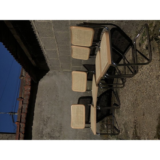 Image 1 of Set of 4 vintage b32 cesca beechwood chairs by Marcel Breuer, Italy