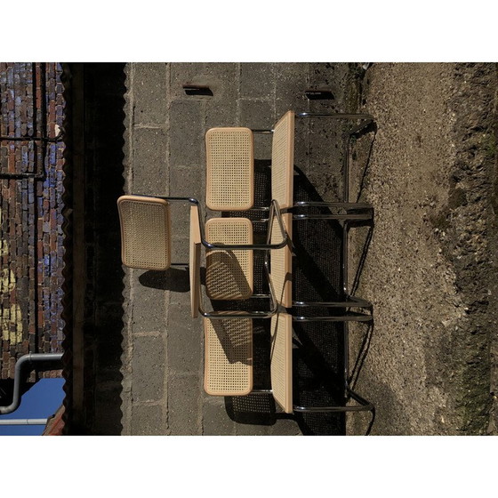 Image 1 of Set of 4 vintage b32 cesca beechwood chairs by Marcel Breuer, Italy