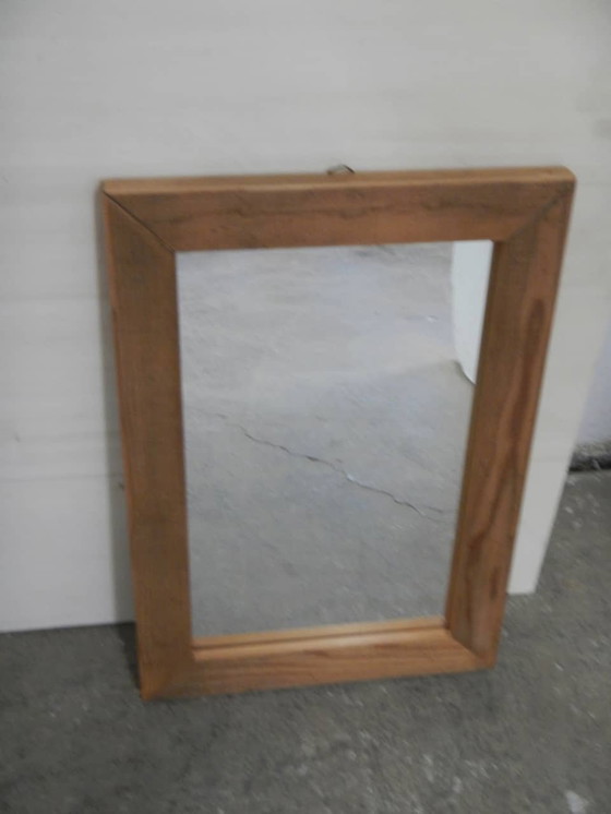 Image 1 of Mirror Made With Fir Wood Frame 1990