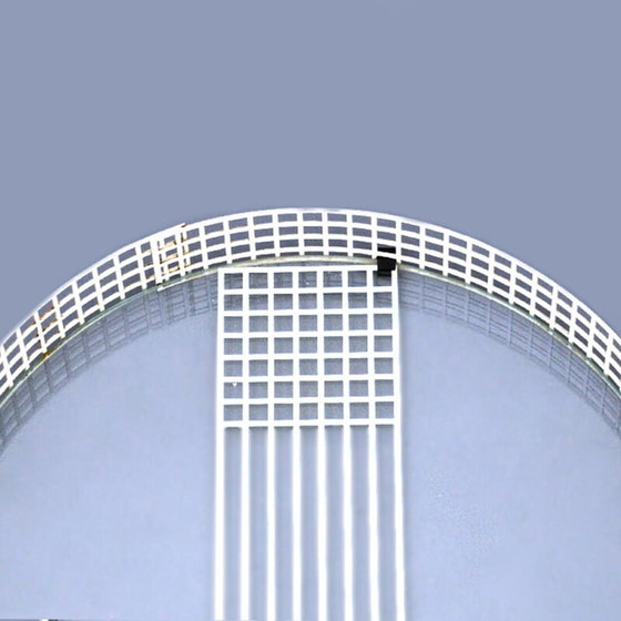 Image 1 of Vintage tray in glass, perforated metal and black plastic, 1970s