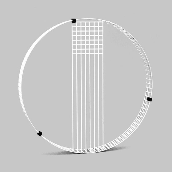 Image 1 of Vintage tray in glass, perforated metal and black plastic, 1970s