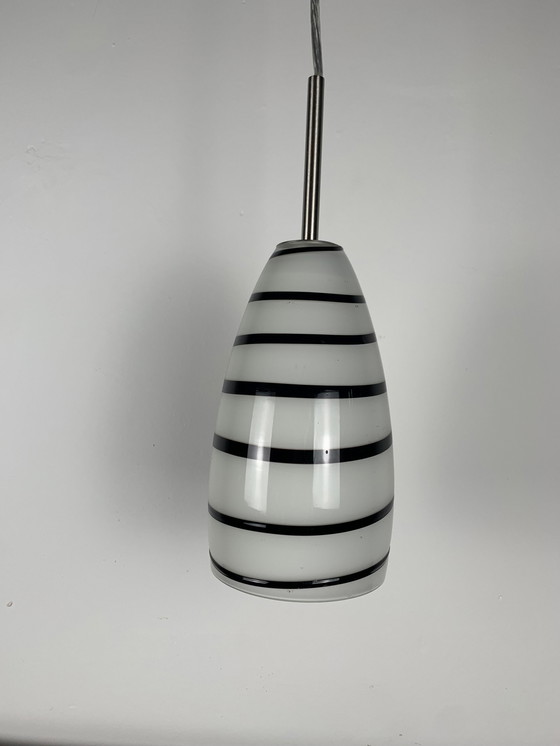 Image 1 of  Black And White Murano Glass Pendant Light