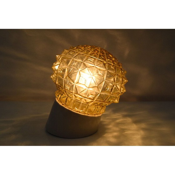 Image 1 of Vintage glass and ceramic wall lamp, Czechoslovakia 1960