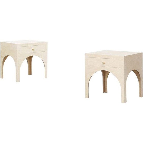 Image 1 of Coppia di comodini vintage in ottone di Yuzo Bachmann per Atelier Bachmann, Germania