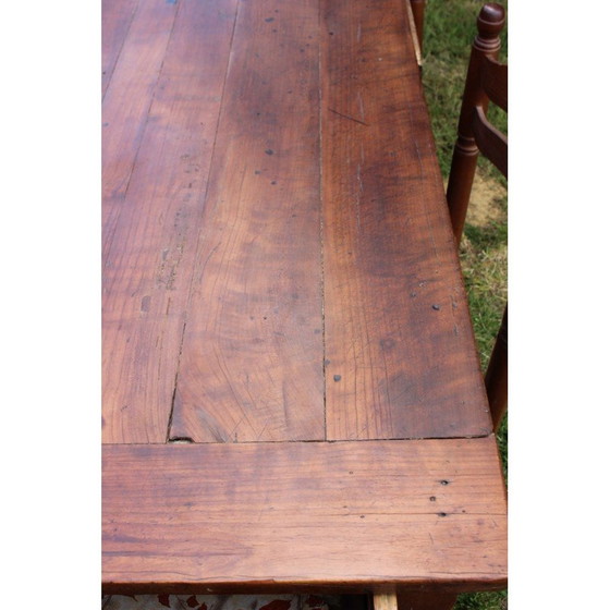 Image 1 of French vintage cherrywood farmhouse table