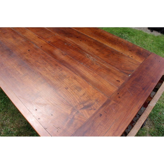 Image 1 of French vintage cherrywood farmhouse table