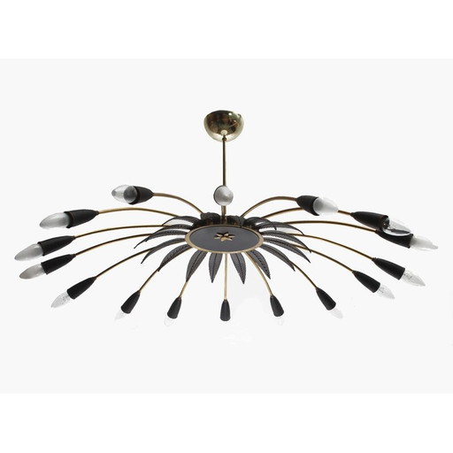 Vintage brass chandelier, 1950