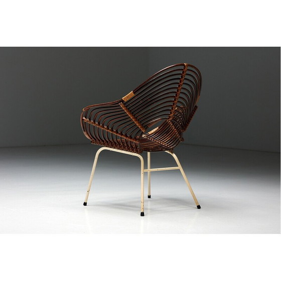Image 1 of Vintage rattan chair by H. Broekhuizen for Rohé Noordwolde, Netherlands 1960s