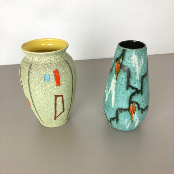Image 1 of Pair of vintage ceramic vases for Scheurich, Germany 1960