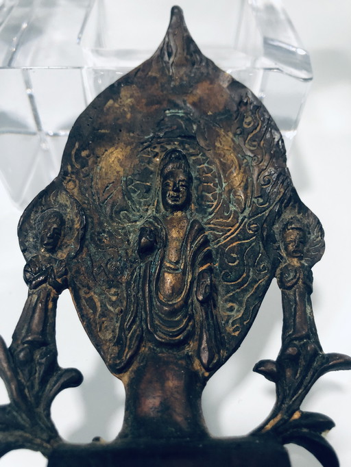 Bouddha Shahkamuni, Ananda Et Kashyapa - Bronze - Qi Dynasty - China - Circa 575