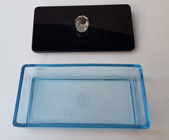 Image 1 of Caja de almacenamiento con tapa de vidrio Art Deco