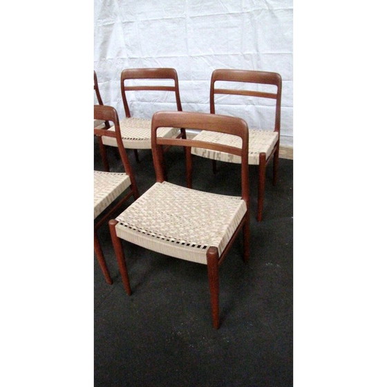 Image 1 of Set di 6 sedie da pranzo vintage, Danimarca anni '60