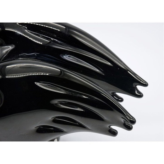 Image 1 of Vintage sculpture in solid black glass by Sergio Rossi-Murano 1970s