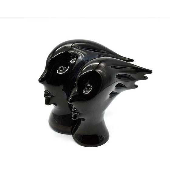 Image 1 of Vintage sculpture in solid black glass by Sergio Rossi-Murano 1970s