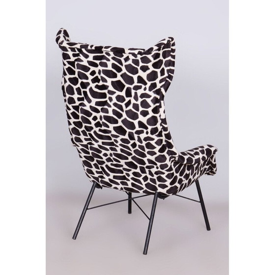 Image 1 of Vintage fabric wingback armchair by Miroslav Navratil, Czechoslovakia 1950