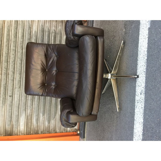Image 1 of Vintage leather swivel chair, 1960