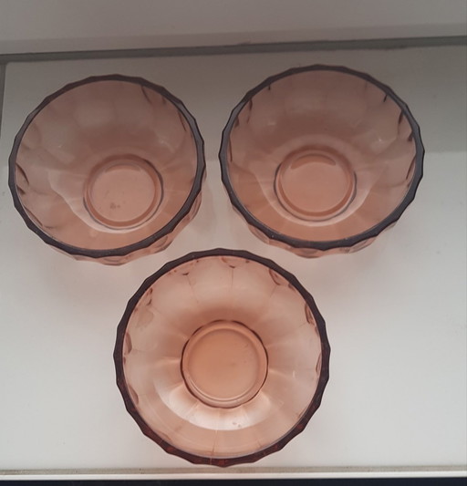 Art Deco Rosalin Glass Dessert Bowls & Jug