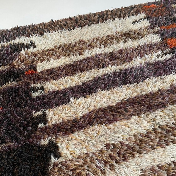 Image 1 of Vintage Scandinavian high pile Pop Art Rya rug, Sweden 1960s