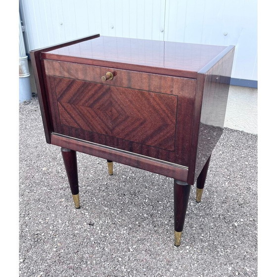 Image 1 of Comodino vintage in palissandro e ottone, 1960