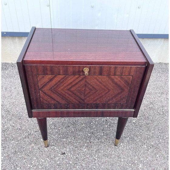 Image 1 of Comodino vintage in palissandro e ottone, 1960