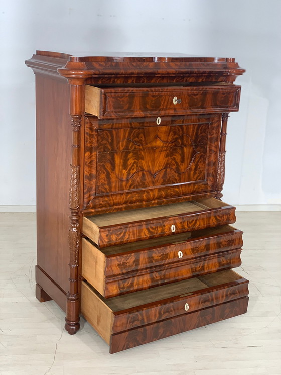 Image 1 of Louis philippe secretary cabinet office cabinet chest of drawers vintage