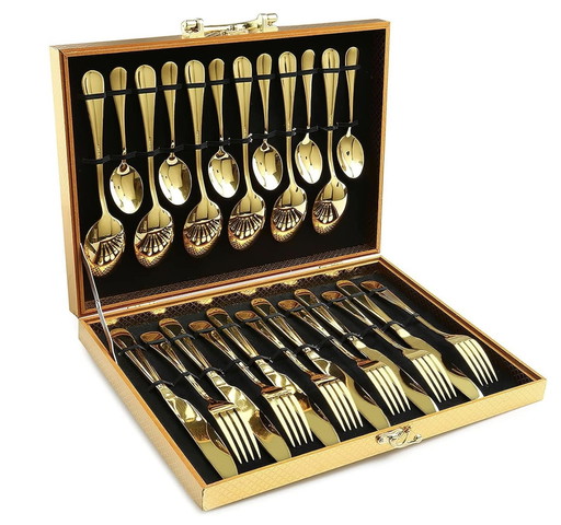 24 Piece Golden Stainless Steel Soup Cupboard