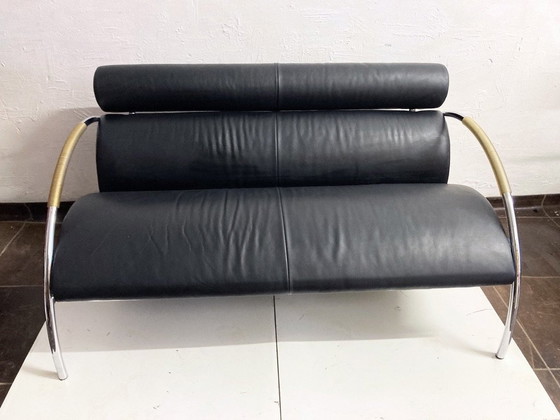 Image 1 of Cor cycle two-seater leather sofa postmodern design Peter Maly 80s 90s