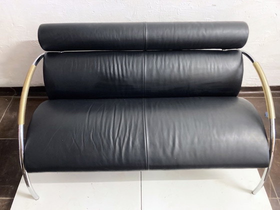 Image 1 of Cor cycle two-seater leather sofa postmodern design Peter Maly 80s 90s