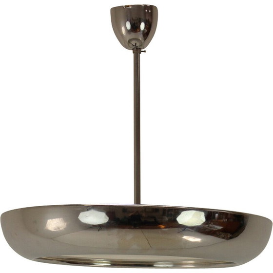 Image 1 of Vintage Bauhaus pendant lamp in chrome and glass for Napako, 1930