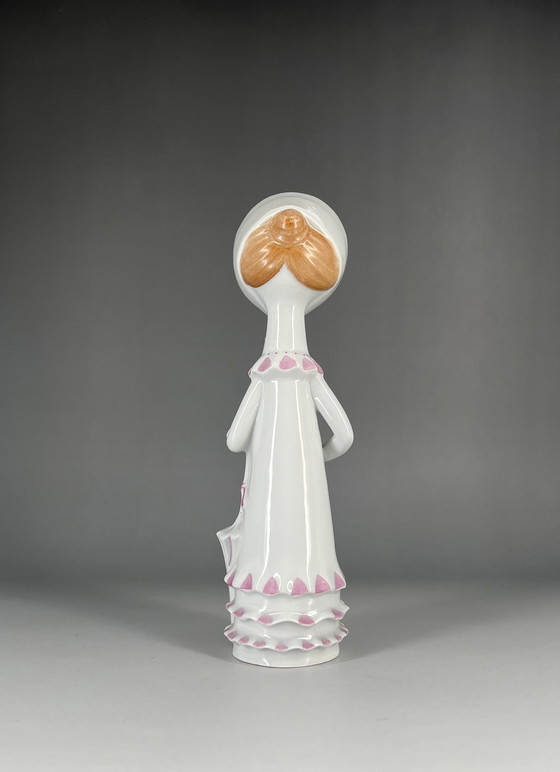 Image 1 of Girl with umbrella Aquincum Budapest porcelain Hungary