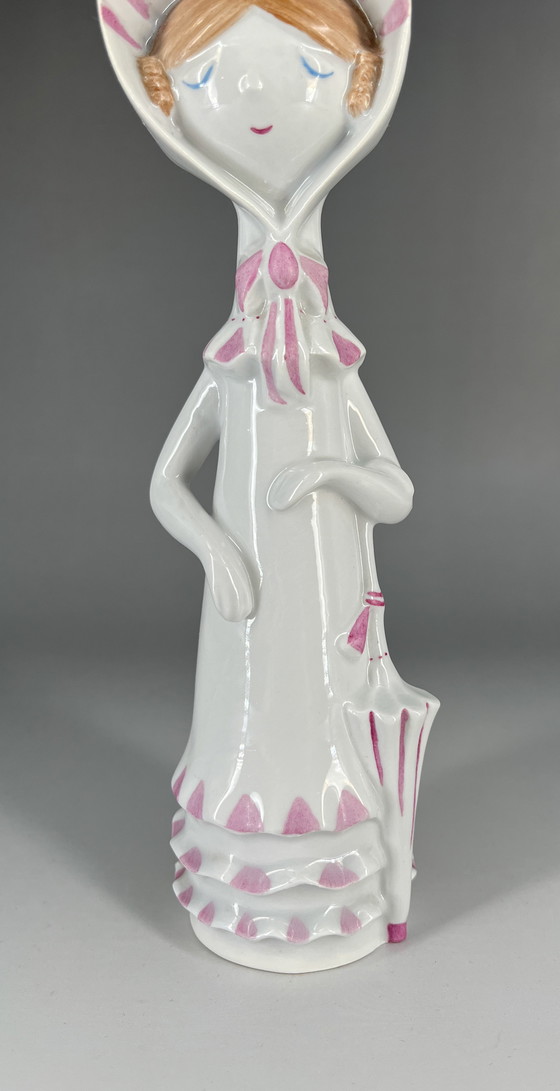 Image 1 of Girl with umbrella Aquincum Budapest porcelain Hungary