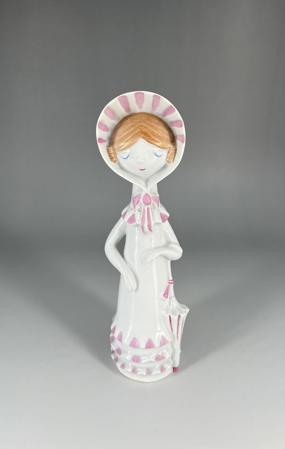 Image 1 of Girl with umbrella Aquincum Budapest porcelain Hungary