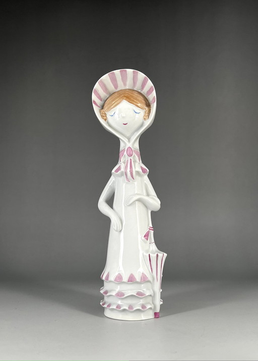 Girl with umbrella Aquincum Budapest porcelain Hungary