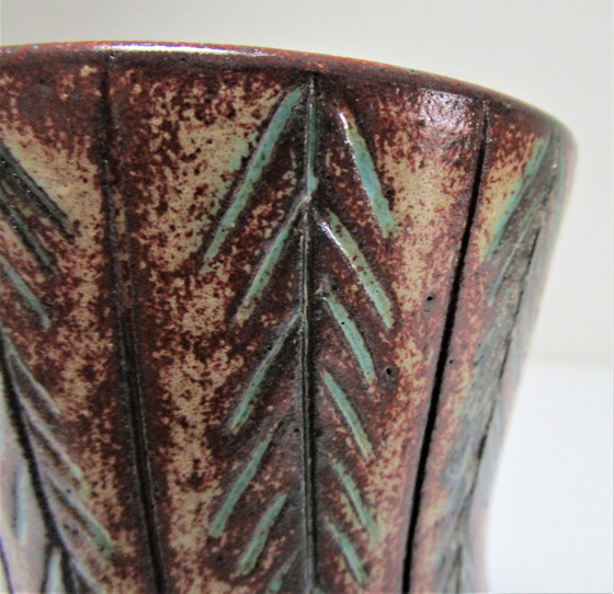 Image 1 of Vase Accolay Ceramic Plant design Signed