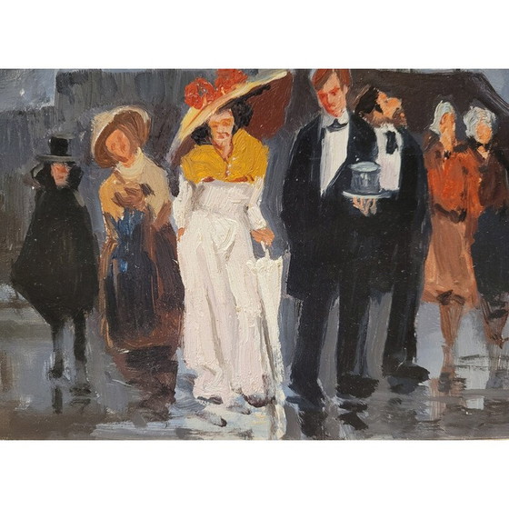 Image 1 of Vintage painting “Noctámbulos” by Anton Goyanes, 1989
