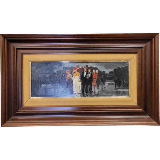 Image 1 of Vintage painting “Noctámbulos” by Anton Goyanes, 1989
