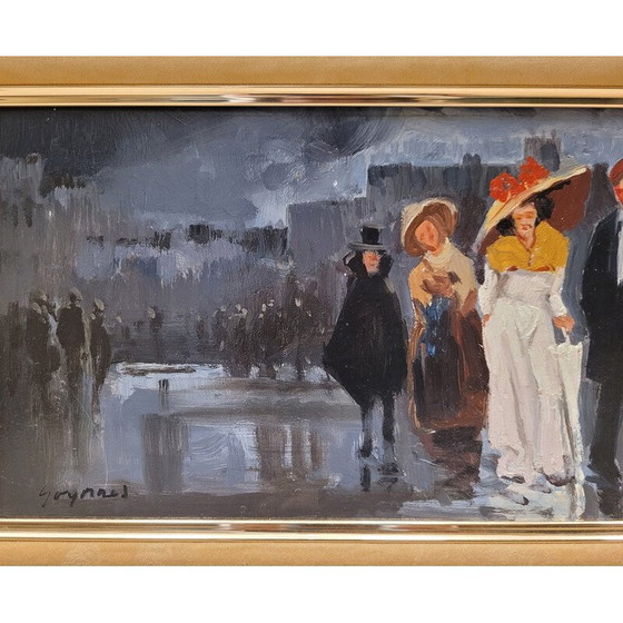 Image 1 of Vintage painting “Noctámbulos” by Anton Goyanes, 1989