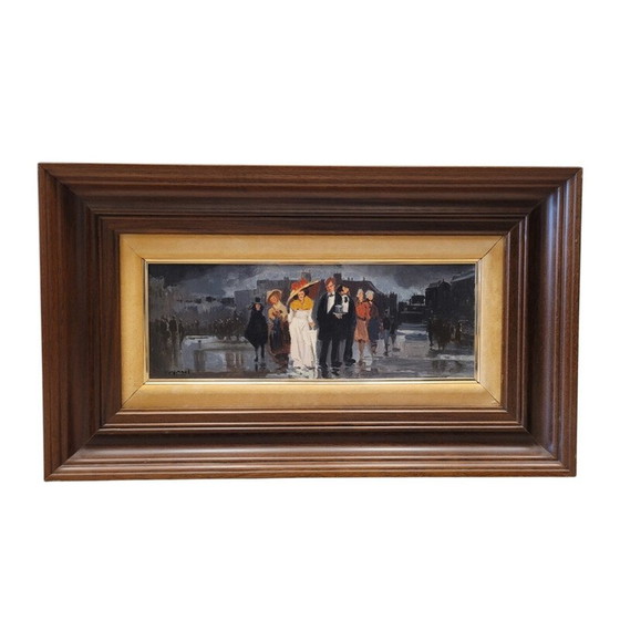 Image 1 of Vintage painting “Noctámbulos” by Anton Goyanes, 1989