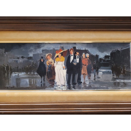 Image 1 of Vintage painting “Noctámbulos” by Anton Goyanes, 1989