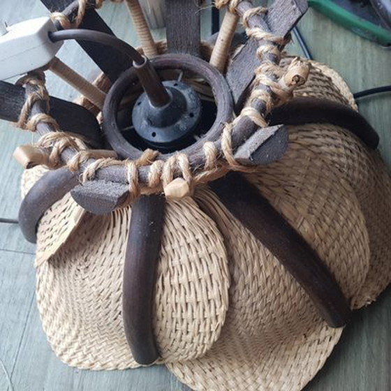 Image 1 of Ceiling Lamp In Wicker And Rattan