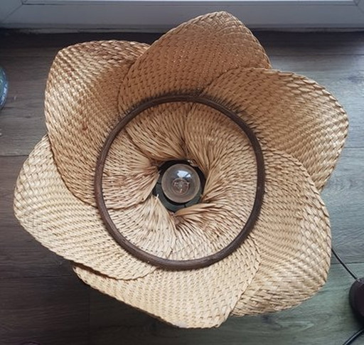 Ceiling Lamp In Wicker And Rattan