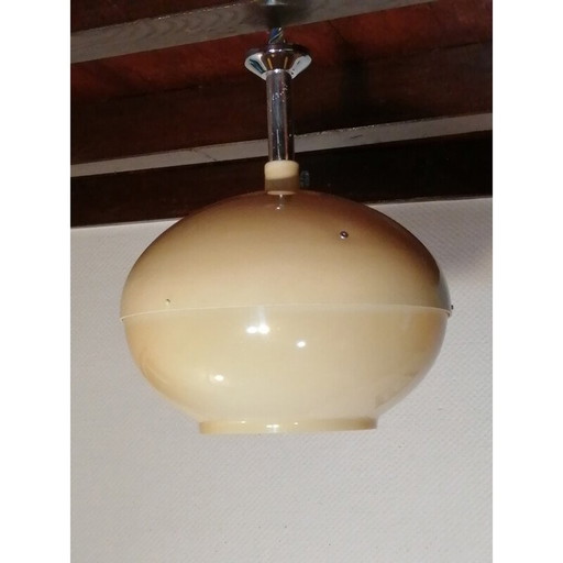 Vintage pendant lamp in yellow plastic, 1970