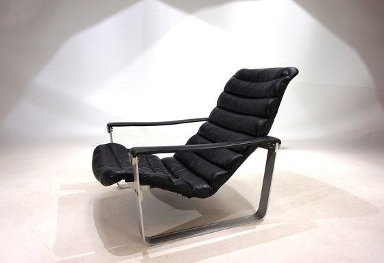 Image 1 of Asko Pulkka Leather Lounge Chair By Ilmari Lappalainen, 1960