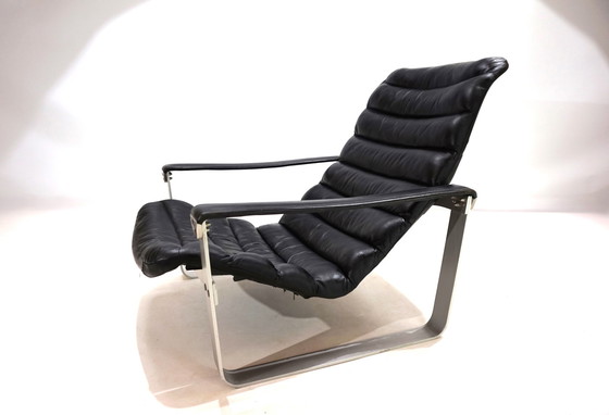 Image 1 of Asko Pulkka Leather Lounge Chair By Ilmari Lappalainen, 1960