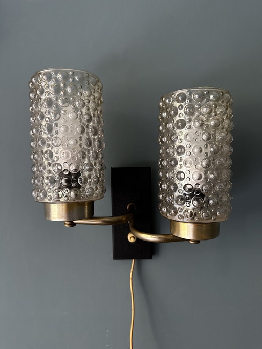 Vintage Double Wall Lamp Bubble Glass